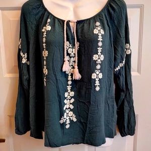 TAYLOR & SAGE FRINGED ROPE  FRONT TIE TOP